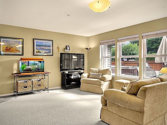 The family room with a gorgeous view of the backyard.