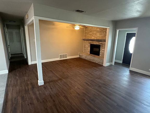 Large living room with fireplace