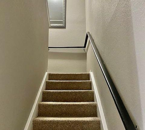 Stairs going to the second floor.