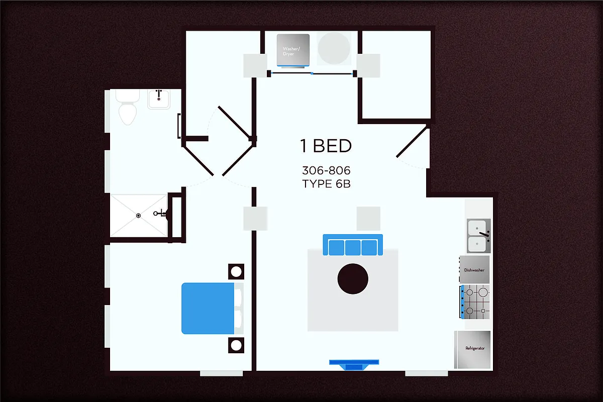 Floor plan 306-806_Type B