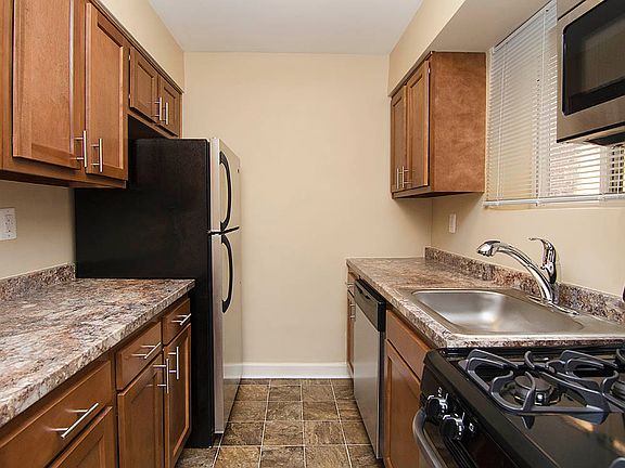 Renovated kitchen with granite countertops