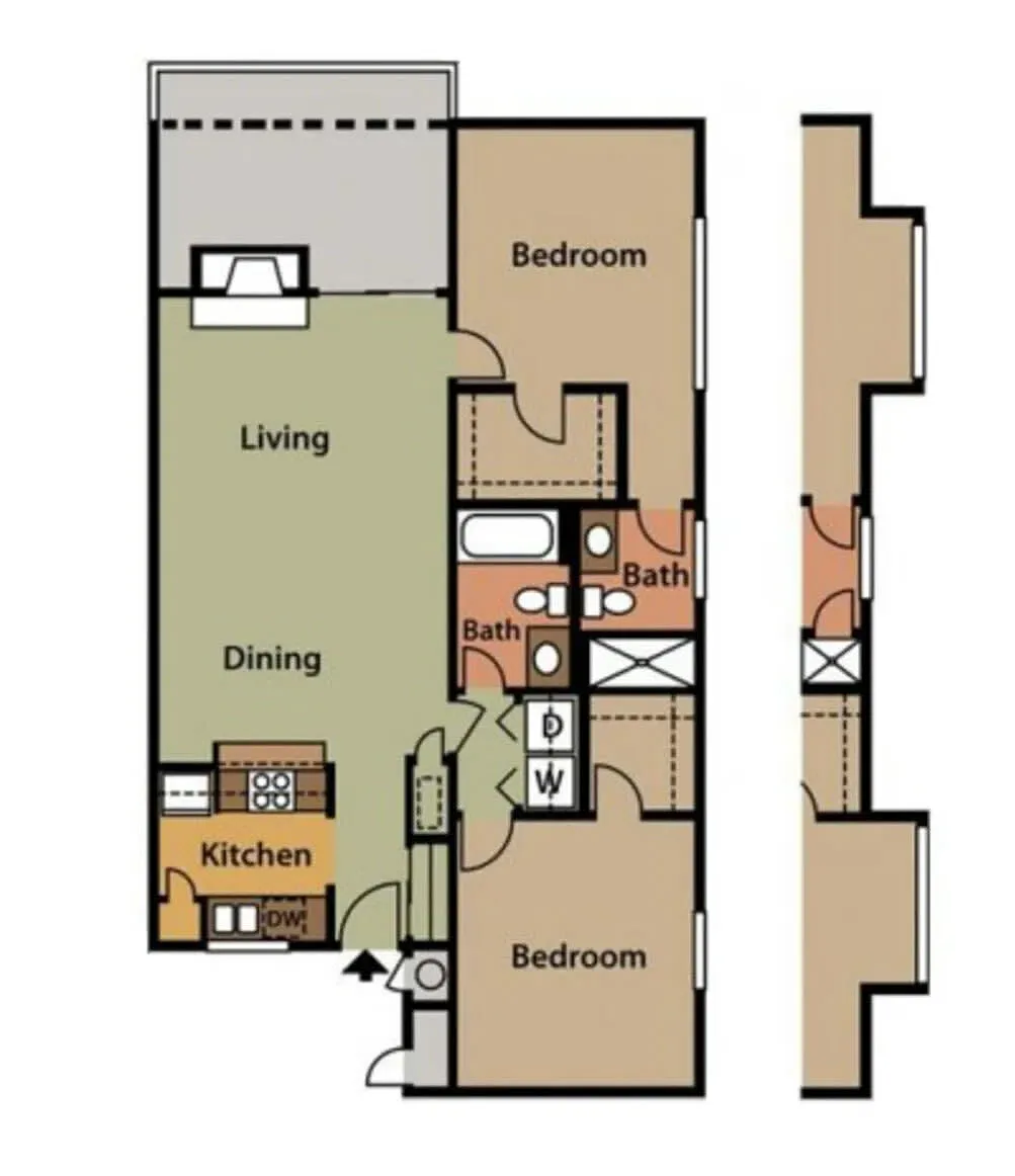 Floor plan 2 Bed 2 Bath G