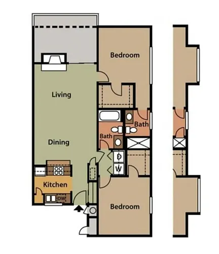 Floor plan 2 Bed 2 Bath G