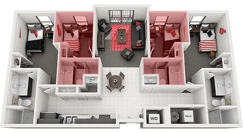Floor plan 4 Bed x 4 Bath | Standard Room - 2026-2027 Other S