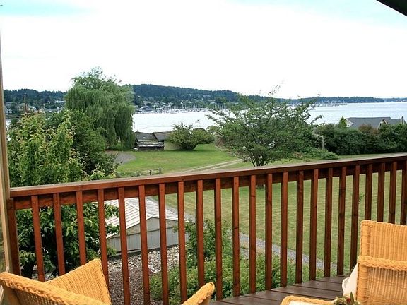 The deck off master bedroom