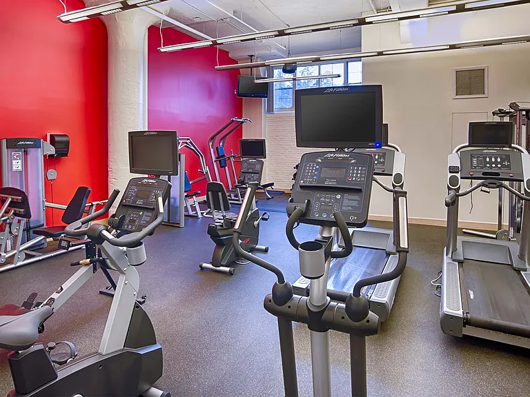 Fitness centers provide free weights, cardio and strength training equipment