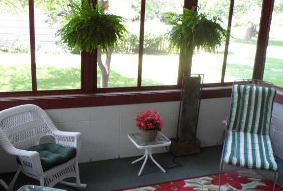 Screened-in back porch