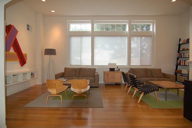 Great room with vaulted ceiling and fireplace
