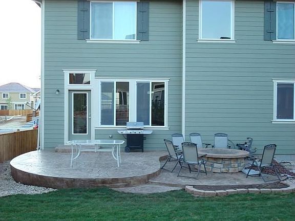 Stamped Concrete with Gas Fire Pit and Gas Ready BBQ Grill