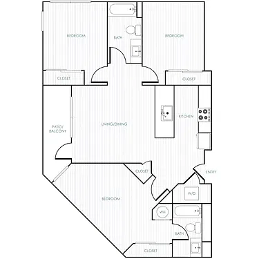 Floor plan Two Bedroom 22B