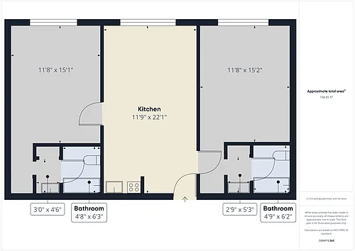 Floor plan Two Bedroom 2 Bath