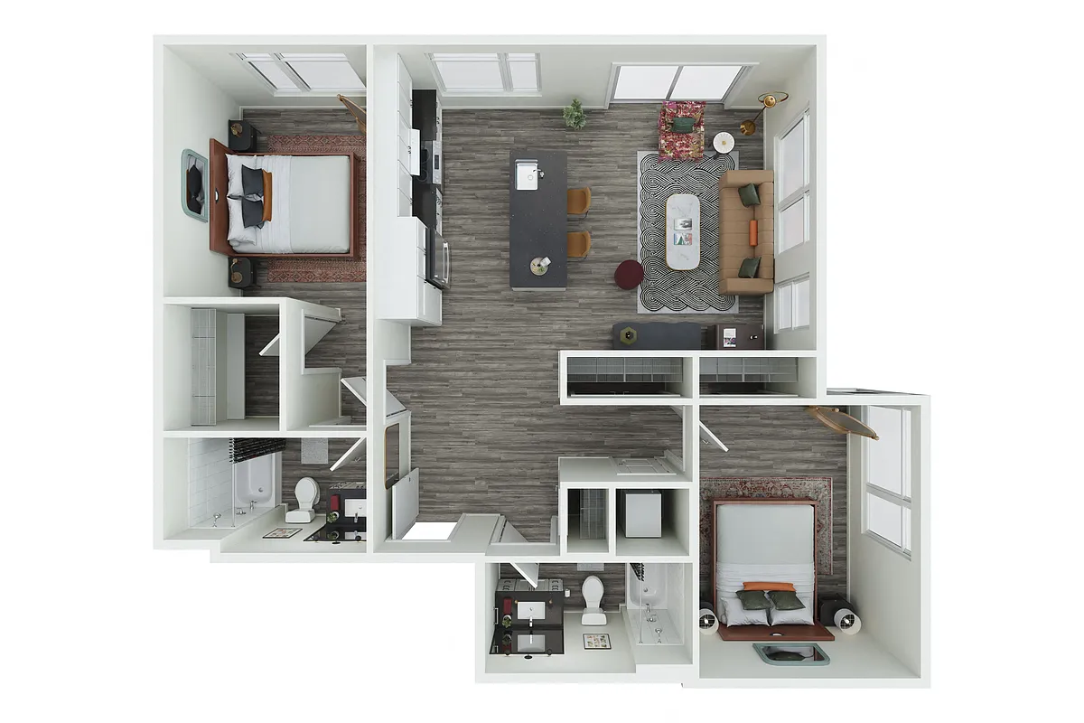 Floor plan 2X2 - 203