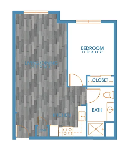 Floor plan 1X1 C