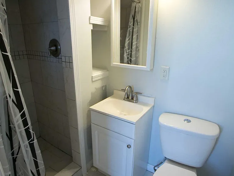 Bathroom with shower.