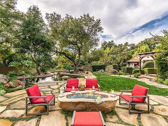 Fire Boulder and Koi Pond