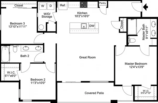 Steel - 3 bed x 2 bath Steel - 3 bed x 2 bath