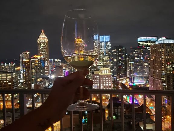 Night view on balcony