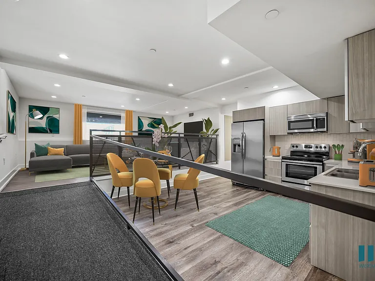 Open-Concept Kitchen, Dining, and Living Room - Two-Bedroom Two-Bathroom - Unit 108