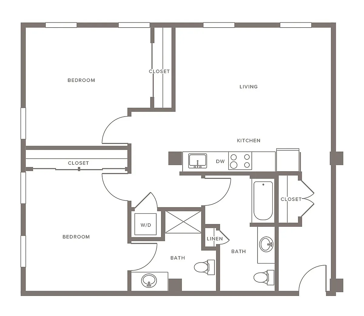 Floor plan B01 - Two Bedroom