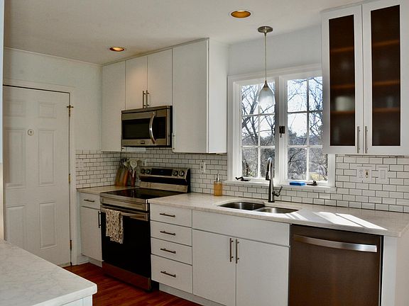 Remodeled kitchen with stainless steel appliances