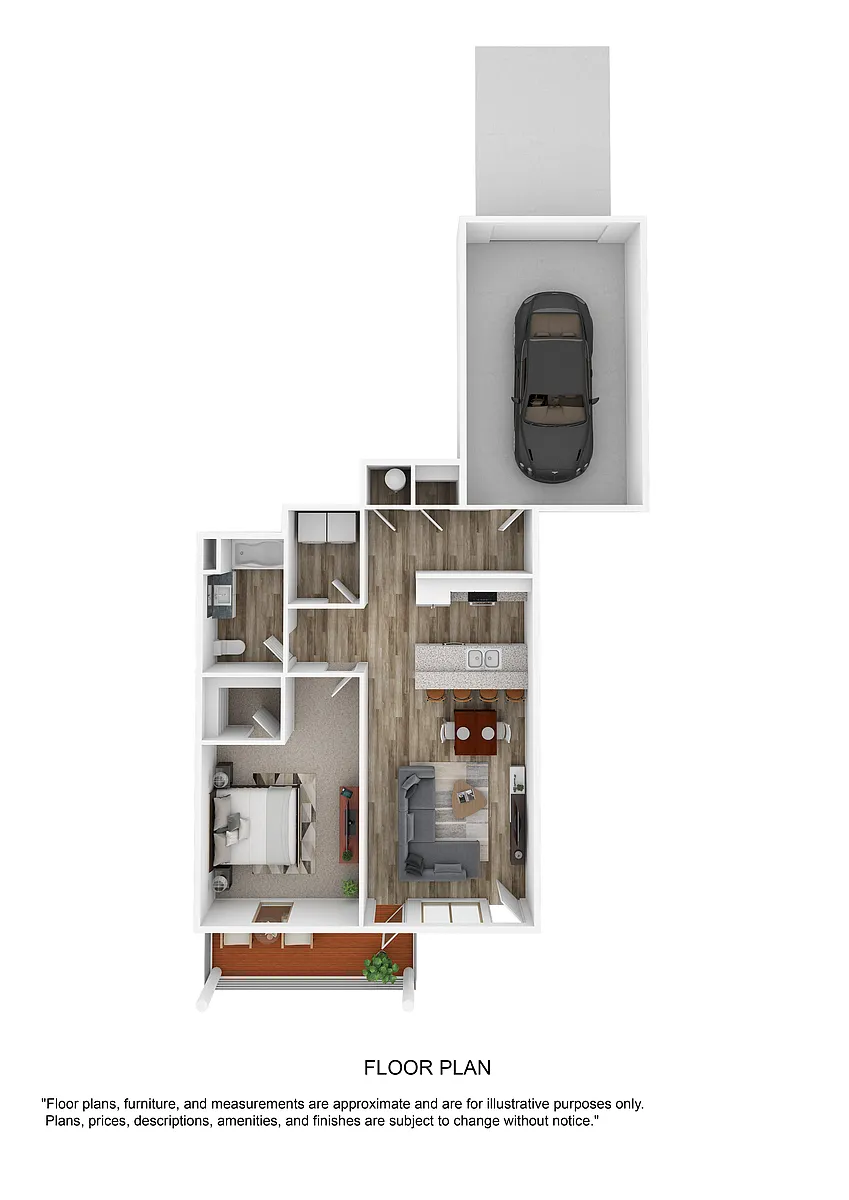 Floor plan A5 Sessile - One Bedroom, One Bathroom w/Garage