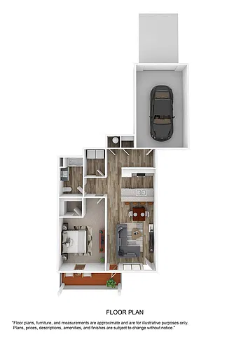 Floor plan A5 Sessile - One Bedroom, One Bathroom w/Garage