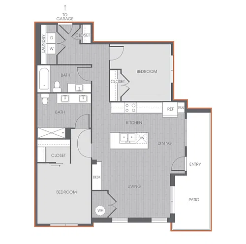 Floor plan Herman w/ Attached Garage 2x2