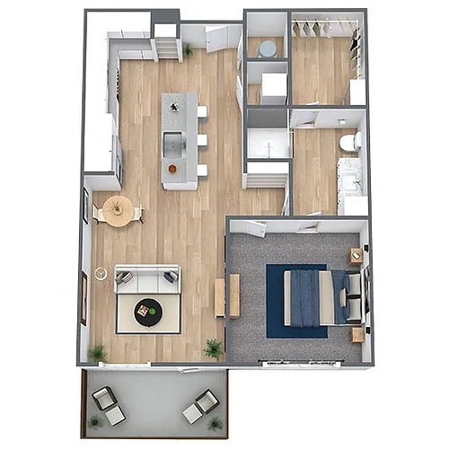 Floor plan A4: 1 Bed 1 Bath