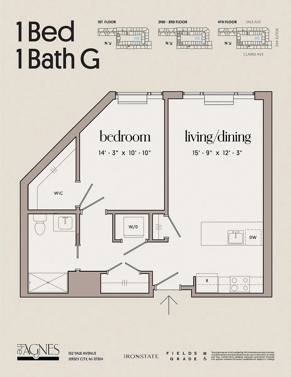 Floor plan 1 Bed 1 Bath G