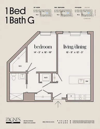 Floor plan 1 Bed 1 Bath G