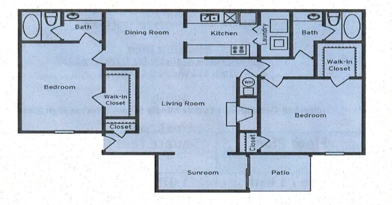 Floor plan 2 bedroom 2 bathroom