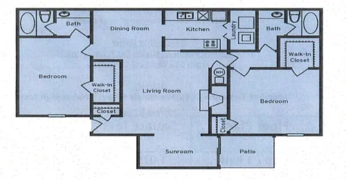 Floor plan 2 bedroom 2 bathroom