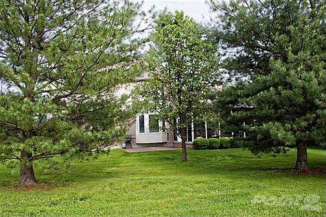 Mature trees in rear yard. Note the screened in porch to the right.