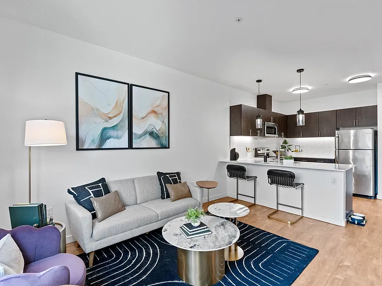 Living Room at The Parker Apartments in Portland, OR 97209