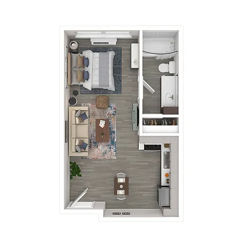 Floor plan Studio AB Upstairs