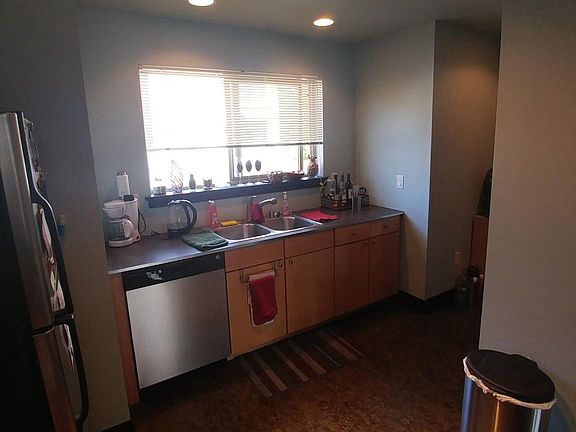 kitchen, stairs around the corner