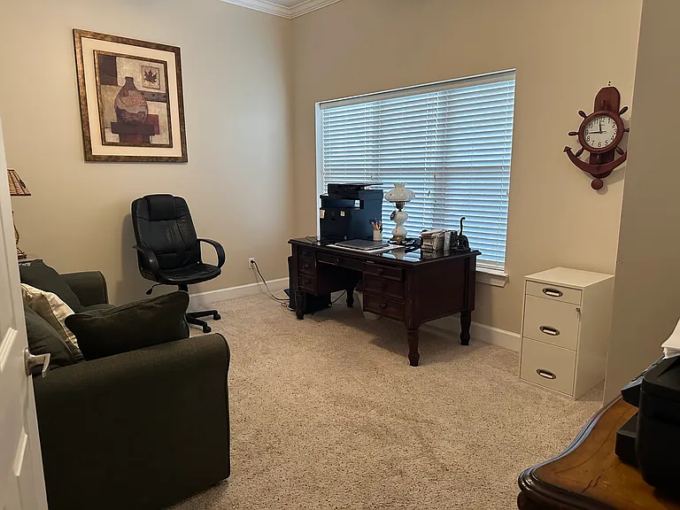 Office/3rd bedroom. Queen sofa/sleeper desk. Printer and fax can stay or go. Optional