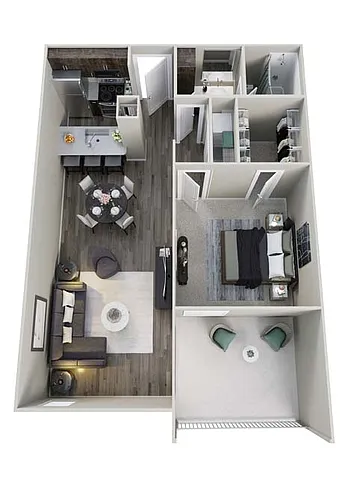 Floor plan 1X1 C