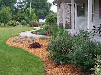 Along front porch