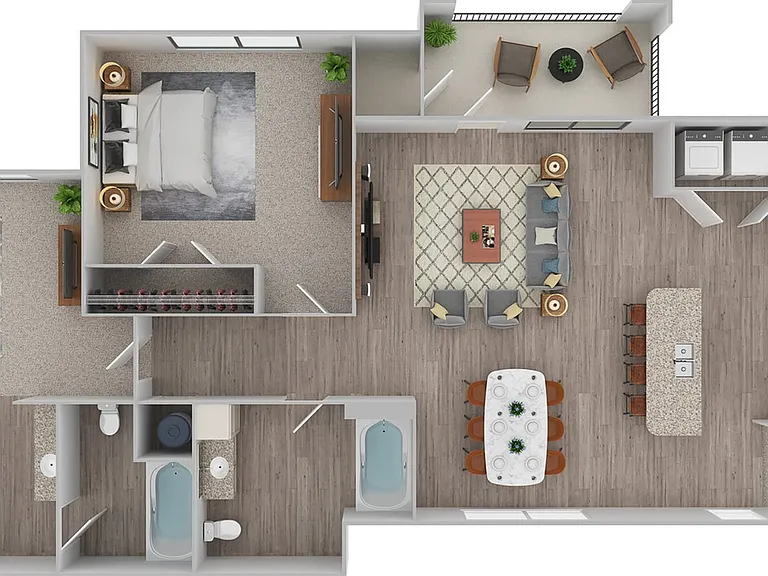 2 Bedroom | 2 Bath | 1080 SF | Attached Garage 2 Bedroom | 2 Bath | 1080 SF | Attached Garage