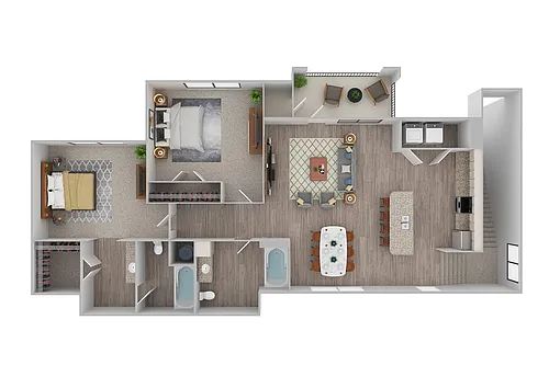 Floor plan L2 w/ Garage | Renovated
