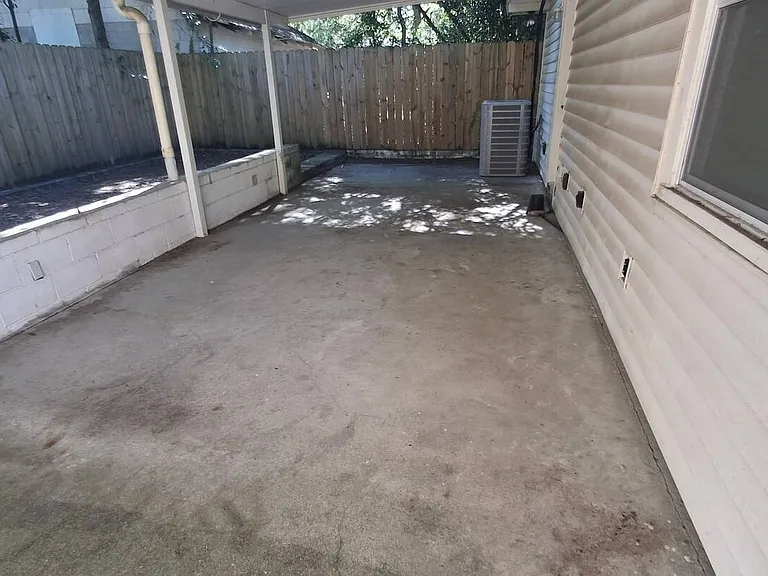 Fenced backyard