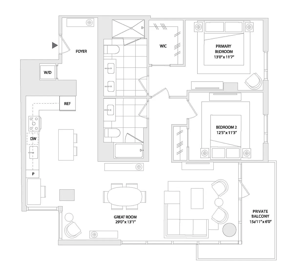 Floor plan 2 BED A10
