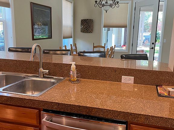 Kitchen looking into dining room