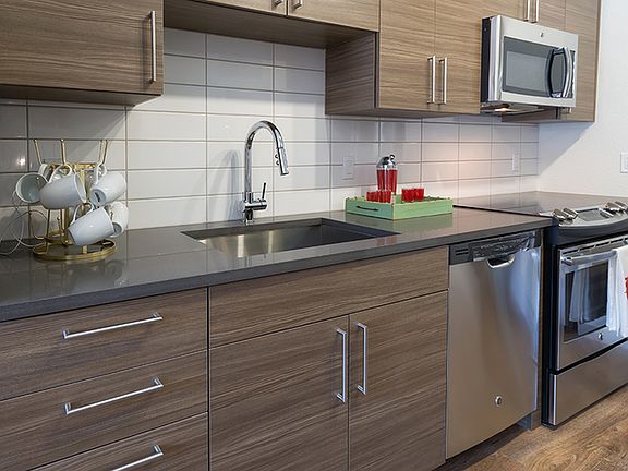 Contemporarily-designed kitchens.