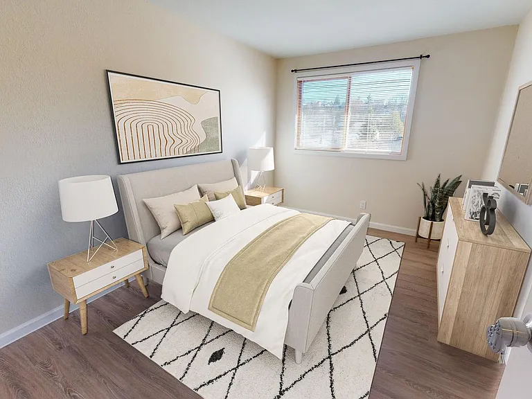 Bedroom 3. This image shows a virtually furnished space. Bedrooms come unfurnished.