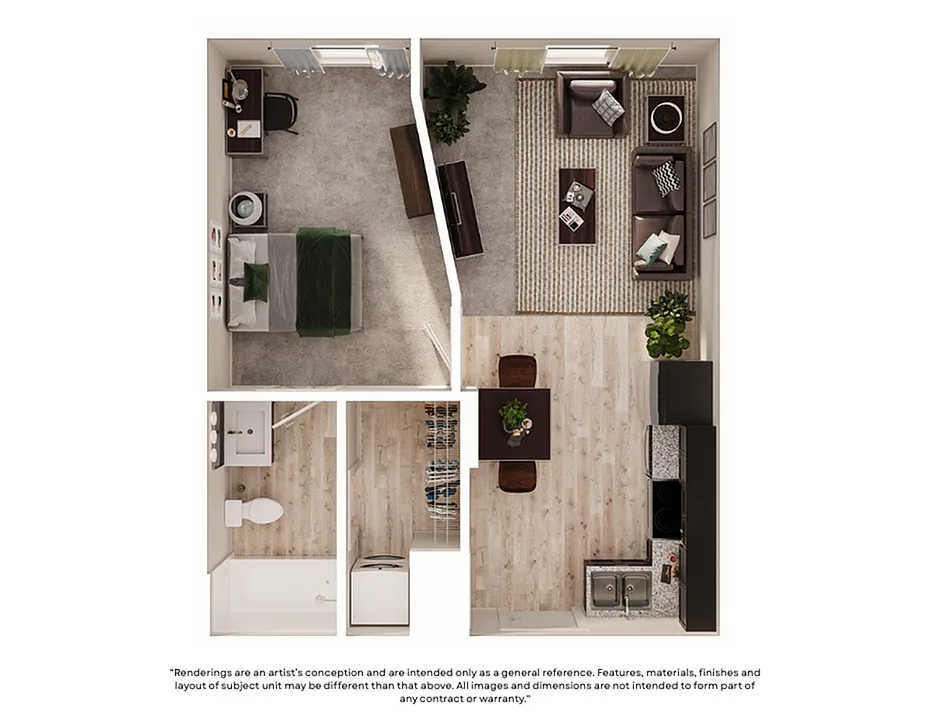 Floor plan 1 Bed/1 Bath