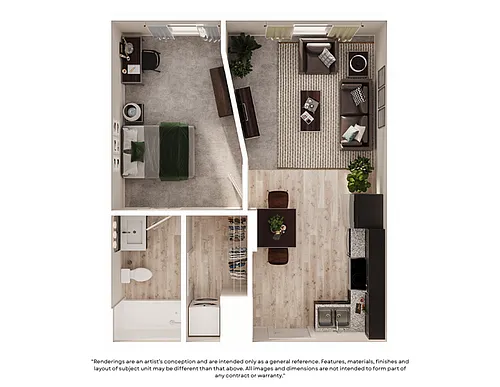 Floor plan 1 Bed/1 Bath