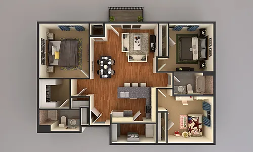 Floor plan 3 Bedroom 4590 B