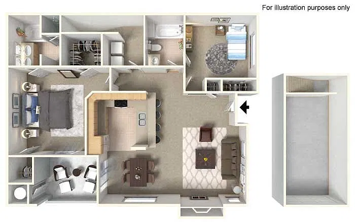 Floor plan PLAN C + 1 Car Garage